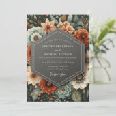 Terracotta Moody Desert Wedding 招待状 (スタンド正面)