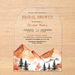 Terracotta Mountain Bridal Shower アクリル招待状