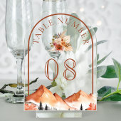 Terracotta Mountain Wedding Acrylic Table Number アクリル招待状