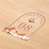 Terracotta Mountain Wedding Acrylic Table Number アクリル招待状 (レイダウン)