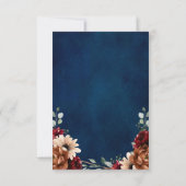 Terracotta Navy Blue Burgundy Geometric QR code 出欠カード (裏面)