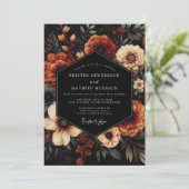 Terracotta Noir Bloom Wedding 招待状 (スタンド正面)