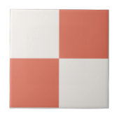Terracotta & Off-White Square Box Stylish Pattern タイル (正面)