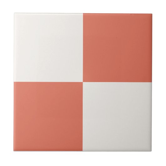 Terracotta & Off-White Square Box Stylish Pattern タイル (正面)