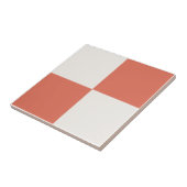 Terracotta & Off-White Square Box Stylish Pattern タイル (側面)