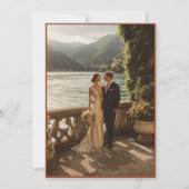 Terracotta Olive Branch Monogram Photo Wedding  招待状 (裏面)