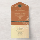 Terracotta Olive String Lights Wedding オールインワン招待状 (内側)