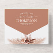 Terracotta Pampasエレガント写真QRコード結婚ズ オールインワン招待状 (裏面)