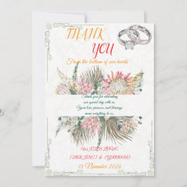 Terracotta Pampas Grass Bohemian Thank You Note サンキューカード