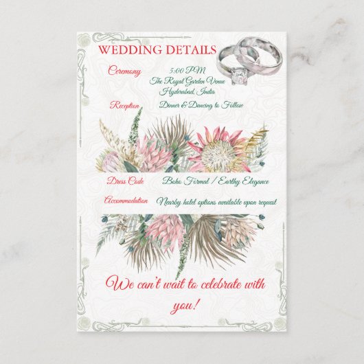 Terracotta Pampas Grass Enclosure Insert エンクロージャーカード (正面)