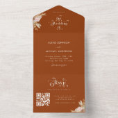 Terracotta Pampas Grass & Retro Boho Typography オールインワン招待状 (内側)