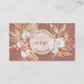 Terracotta Pampas Grass Watercolor Boho Logo 名刺 (正面)