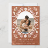 Terracotta Papel Picado写真Save the Date マグネット招待状 (正面)