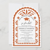 Terracotta Papel Picado Talavera Photo Graduation 招待状 (正面)