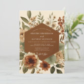 Terracotta Pastoral Bloom Wedding 招待状 (スタンド正面)