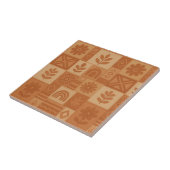 Terracotta Patchwork Quilt Rustic Farmhouse Floral タイル (側面)