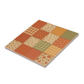 Terracotta Patchwork Quilt Rustic Farmhouse Floral タイル (側面)