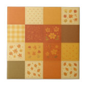 Terracotta Patchwork Quilt Rustic Farmhouse Floral タイル (正面)