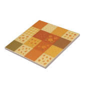 Terracotta Patchwork Quilt Rustic Farmhouse Floral タイル (側面)