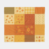 Terracotta Patchwork Quilt Rustic Farmhouse Floral フリースブランケット (正面(横))