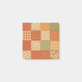 Terracotta Patchwork Quilt Rustic Farmhouse Floral ポストイット