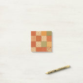 Terracotta Patchwork Quilt Rustic Farmhouse Floral ポストイット (デスク上)