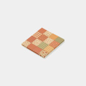 Terracotta Patchwork Quilt Rustic Farmhouse Floral ポストイット (アングル)