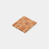 Terracotta Patchwork Quilt Rustic Farmhouse Floral ポストイット (アングル)