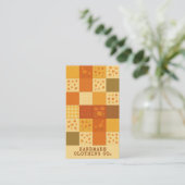 Terracotta Patchwork Quilt Rustic Farmhouse Floral 名刺 (スタンド正面)