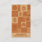 Terracotta Patchwork Quilt Rustic Farmhouse Floral 名刺 (正面)