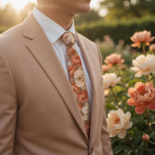 Terracotta Peony Floral Wedding ネクタイ