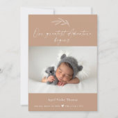 Terracotta Photo Baby Announcement Card 招待状 (正面)