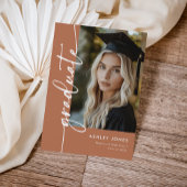 Terracotta Photo Collage Graduate Graduation Party 招待状