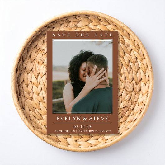 Terracotta Photo Save the Date 招待状