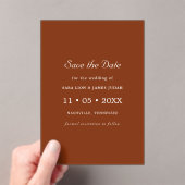 Terracotta Photo Save the Date Card アクリル招待状 (インサイチュ (ポータブル))