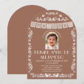 Terracotta Primer Añito Boy Arch Photo 招待状 (正面/裏面)