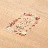 Terracotta Pumpkin Floral Wedding アクリル招待状 (レイダウン)