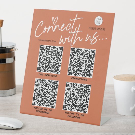 Terracotta QRコードネットワークスクリモダンプト記号 台座サイン (インサイチュ)