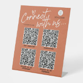 Terracotta QRコードネットワークスクリモダンプト記号 台座サイン (正面)