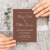 Terracotta QRコードモダン全結婚部 インビテーションポストカード