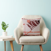 Terracotta Red Brown Warm Gray Diagonal Art Design クッション (椅子)