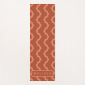 Terracotta Red Modern Minimal Wavy Lines And Name ヨガマット (正面)