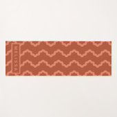 Terracotta Red Modern Minimal Wavy Lines And Name ヨガマット (正面(横))