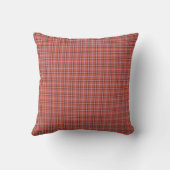 Terracotta Red Plaid Retro Color クッション (裏面)