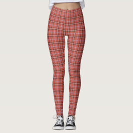 Terracotta Red Plaid Retro Color レギンス