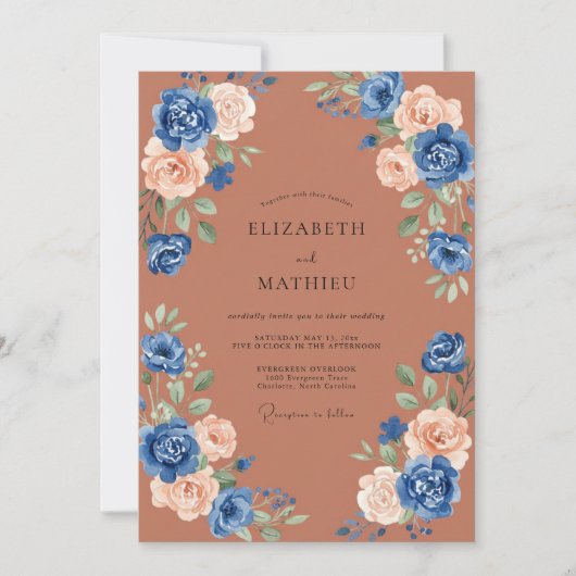 Terracotta Resplendent Autumnal Wedding 招待状 (正面)