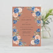 Terracotta Resplendent Autumnal Wedding 招待状 (スタンド正面)