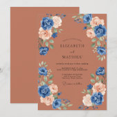 Terracotta Resplendent Autumnal Wedding 招待状 (正面/裏面)