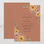 Terracotta Resplendent Fall Wedding 招待状 (正面/裏面)