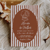 Terracotta Retro Hand Painted Wedding 招待状